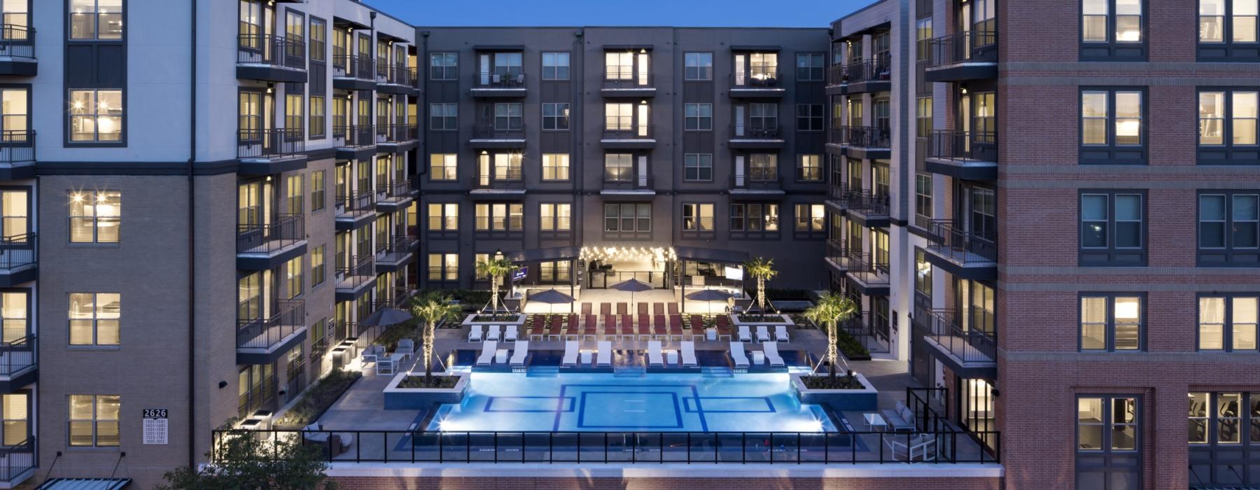 rooftop pool and surrounding amenities
